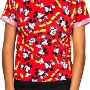 Disney Micky Mouse kids shirt red and yellow in color graphic tee size Large​​​